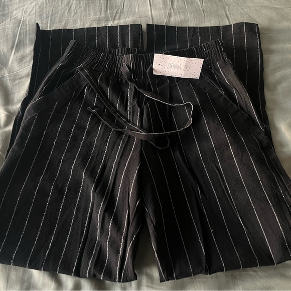 Sienna Sky Black Pinstripe Pants - Picture 2 of 4